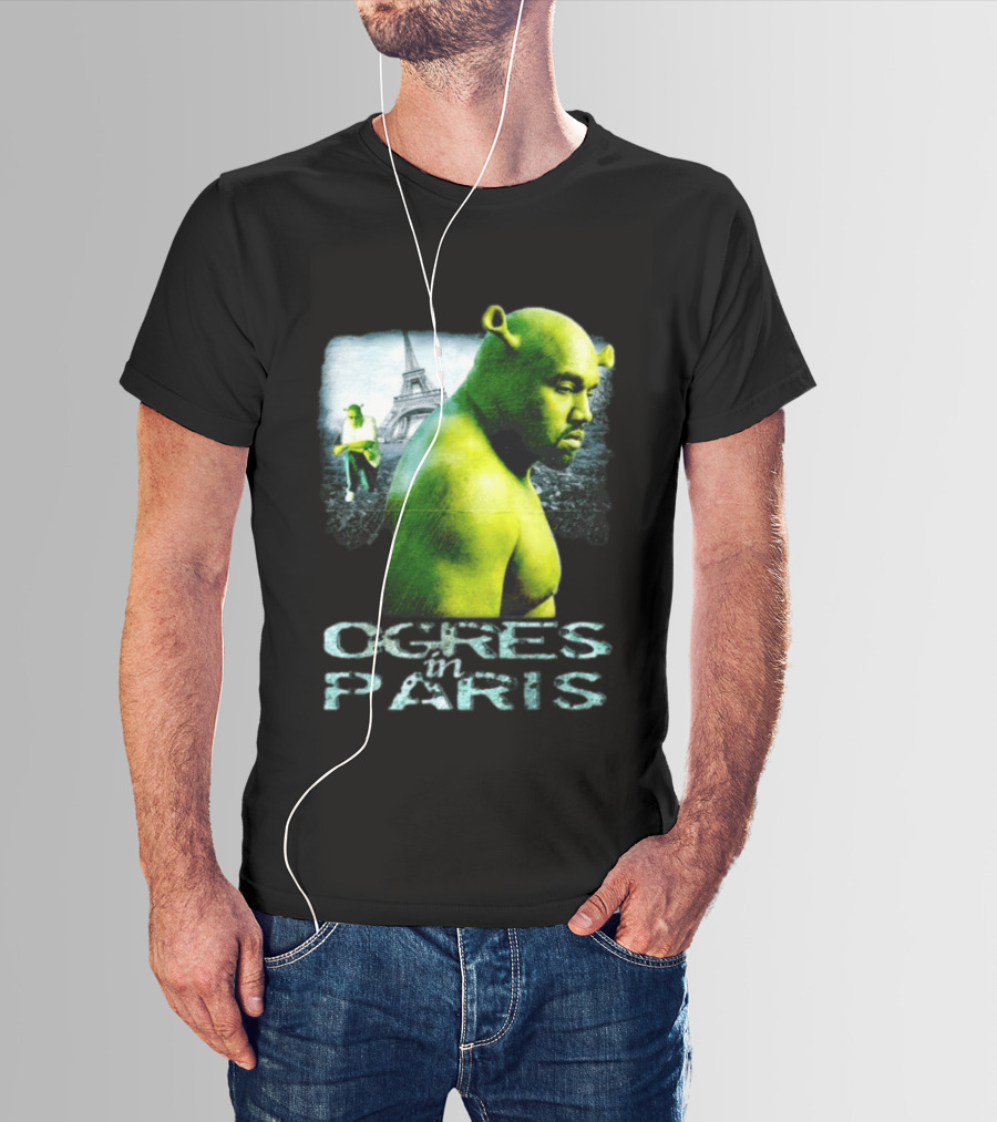 Shrek Kanye West Ogres In Paris Eiffel Tower Mashup T-Shirt