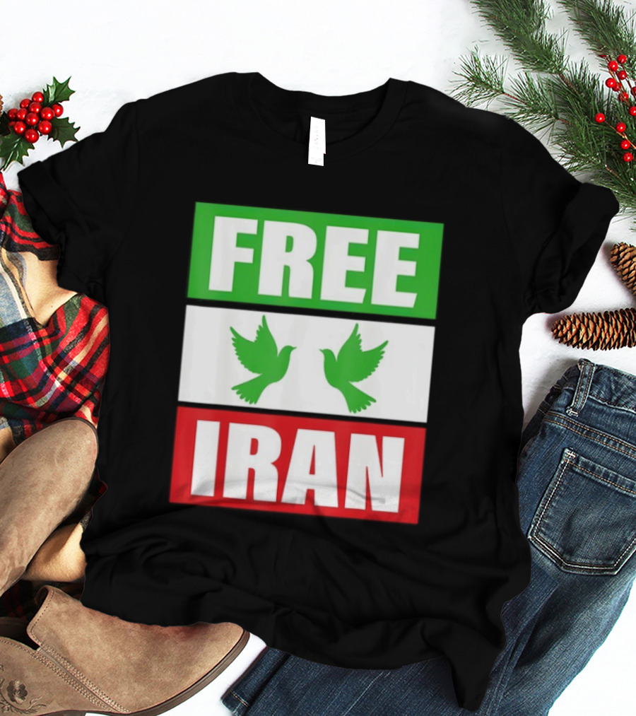 Free Iran Green White Red Peace Doves Freedom T-Shirt