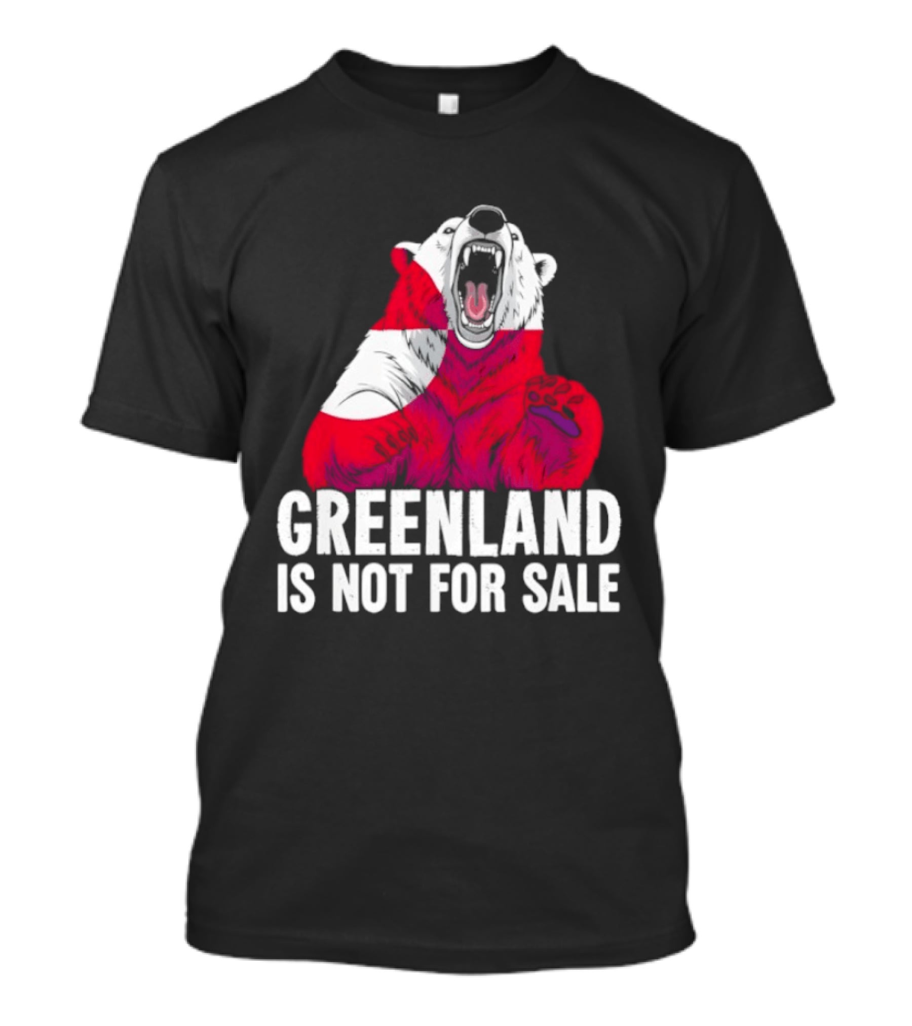 Greenland Is Not For Sale Bear With Greenland Flag T-Shirt