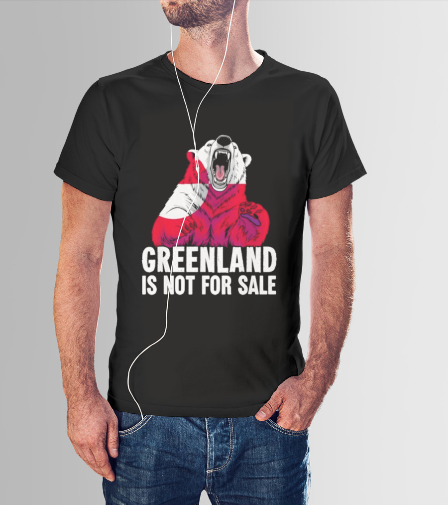 Greenland Is Not For Sale Bear With Greenland Flag T-Shirt