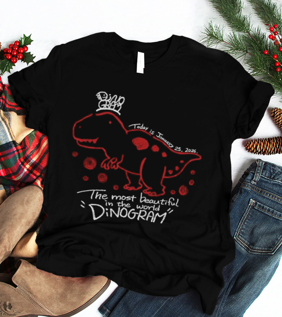 The Most Beautiful Dinogram Dinosaur With Red Spots And Crown T-Shirt