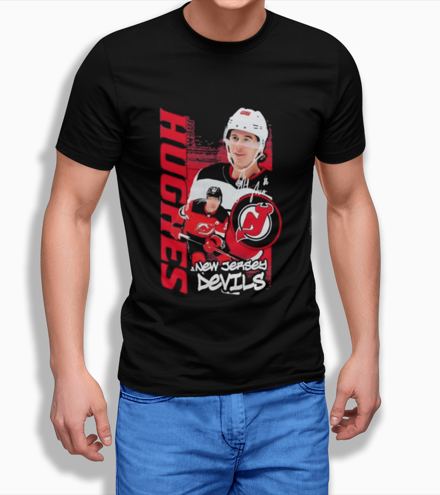 New Jersey Devils Jack Hughes Playmaker Hockey Legend T-Shirt