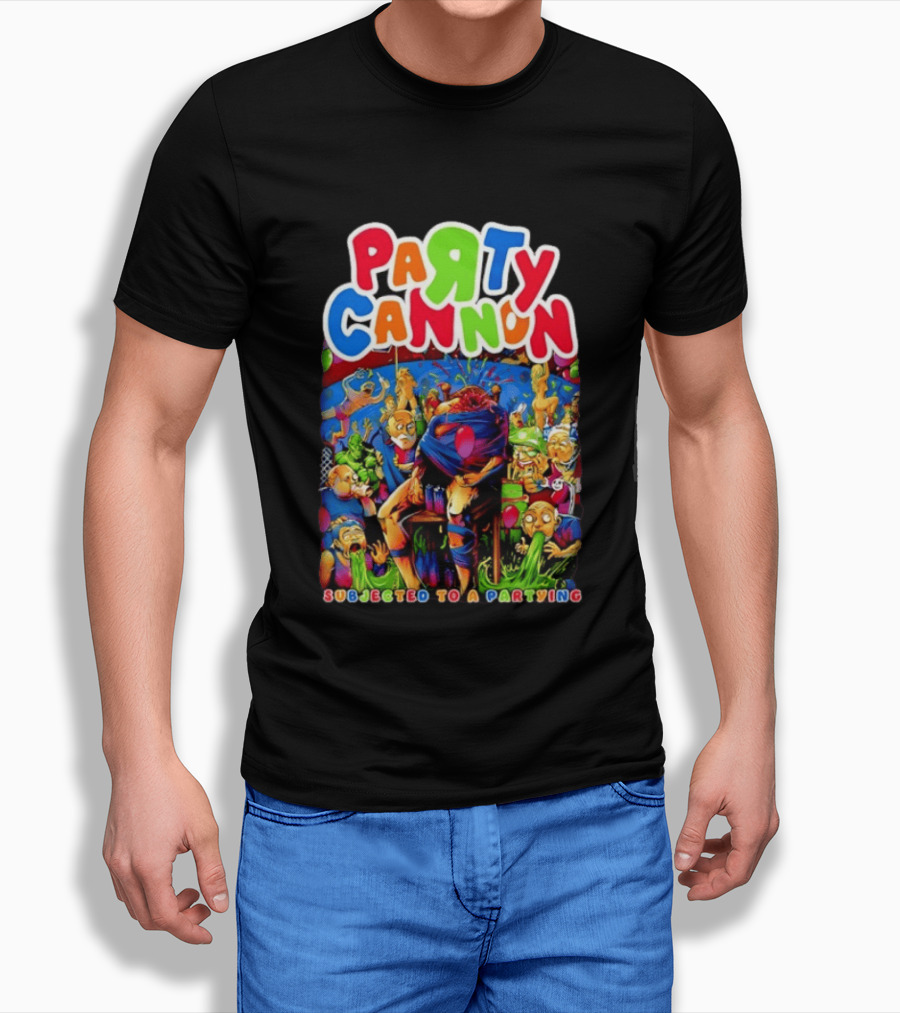 Party Cannon Subjected To A Partying Colorful Cartoon Chaos T-Shirt