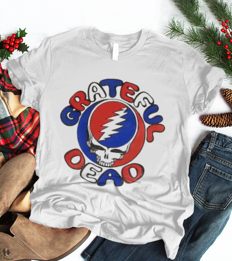 Grateful Dead Steal Your Face Skull Red Blue Bolt T-Shirt