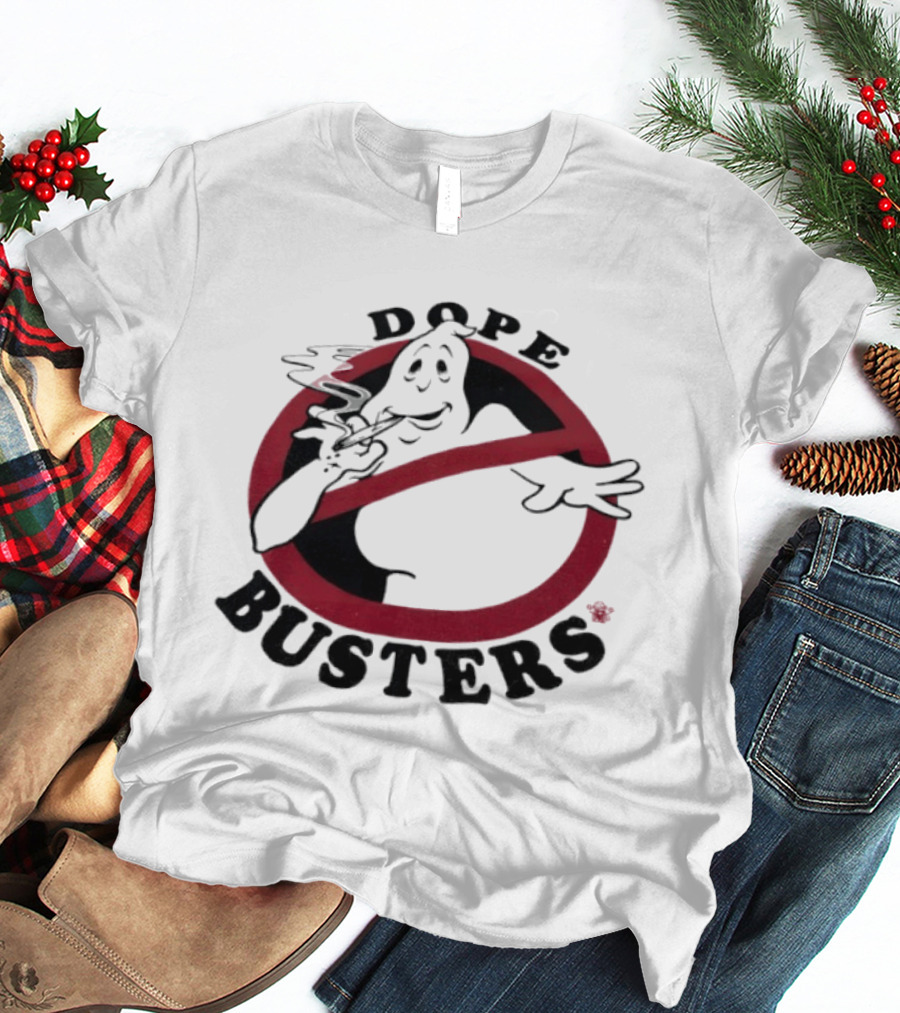 Ghostbusters Dope Busters Smoking Ghost Red Circle T-Shirt