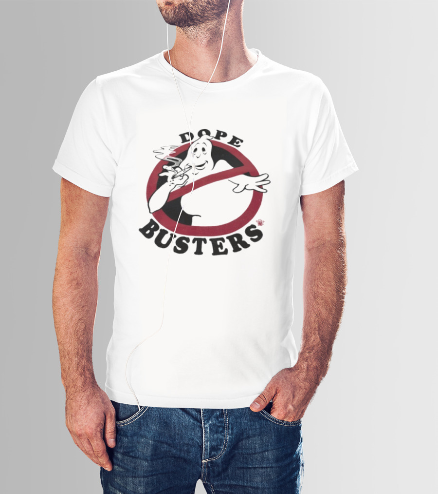 Ghostbusters Dope Busters Smoking Ghost Red Circle T-Shirt