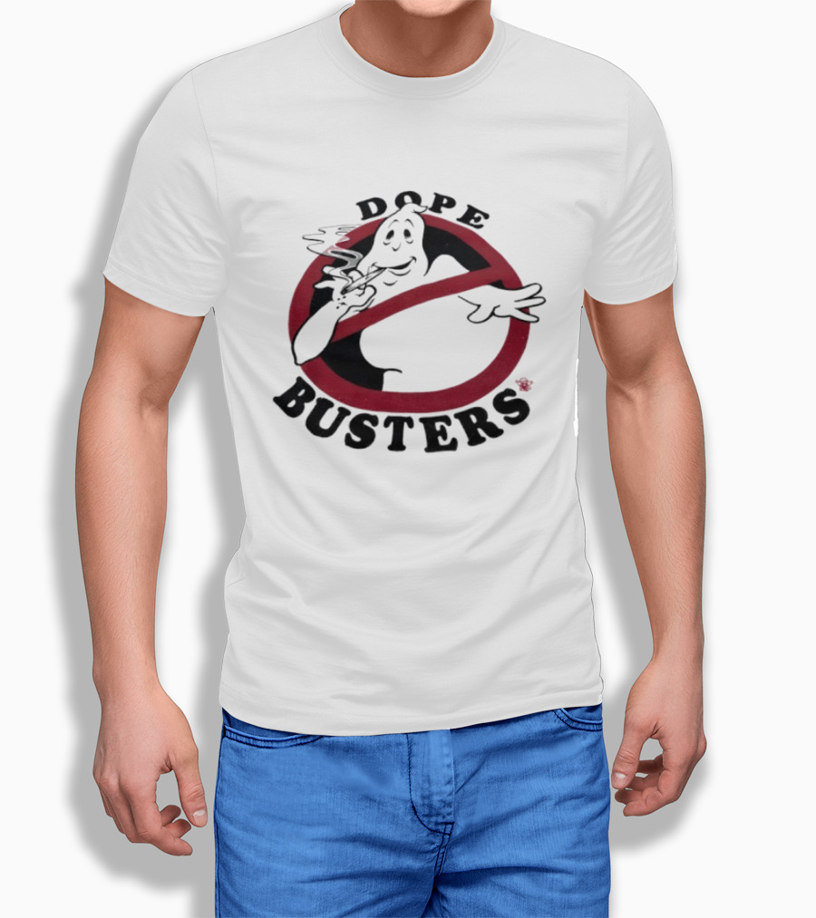 Ghostbusters Dope Busters Smoking Ghost Red Circle T-Shirt