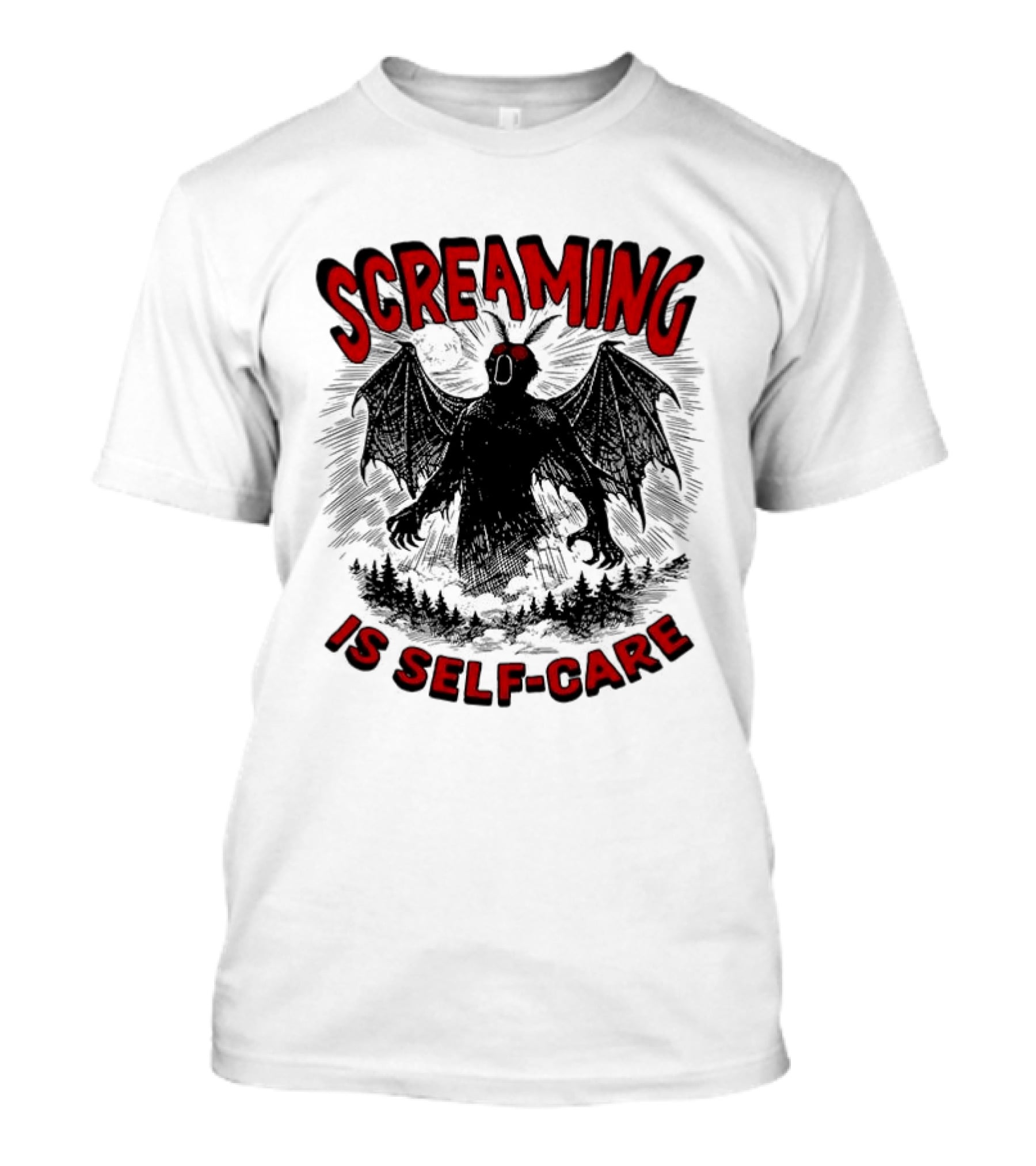 Screaming Is Self Care Mothman Meme T-Shirt