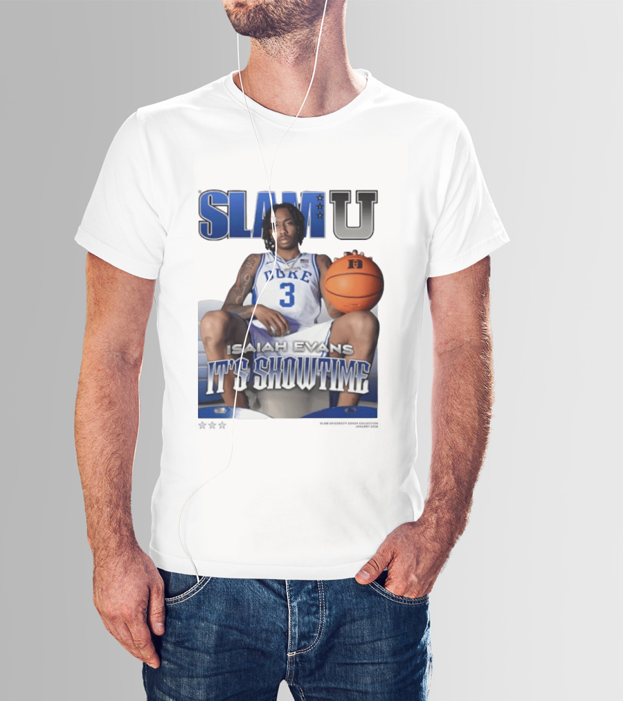 Slam U Isaiah Evans Duke Basketball It's Showtime T-Shirt