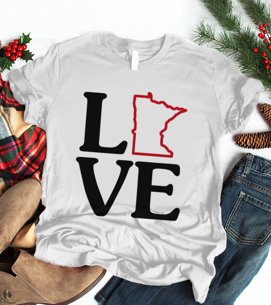Love Minnesota State Map T-Shirt