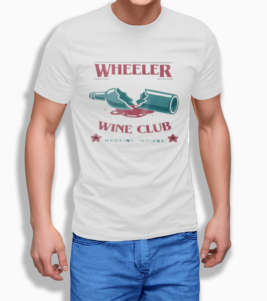 Wheeler Wine Club Hawkins Indiana Broken Bottle T-Shirt