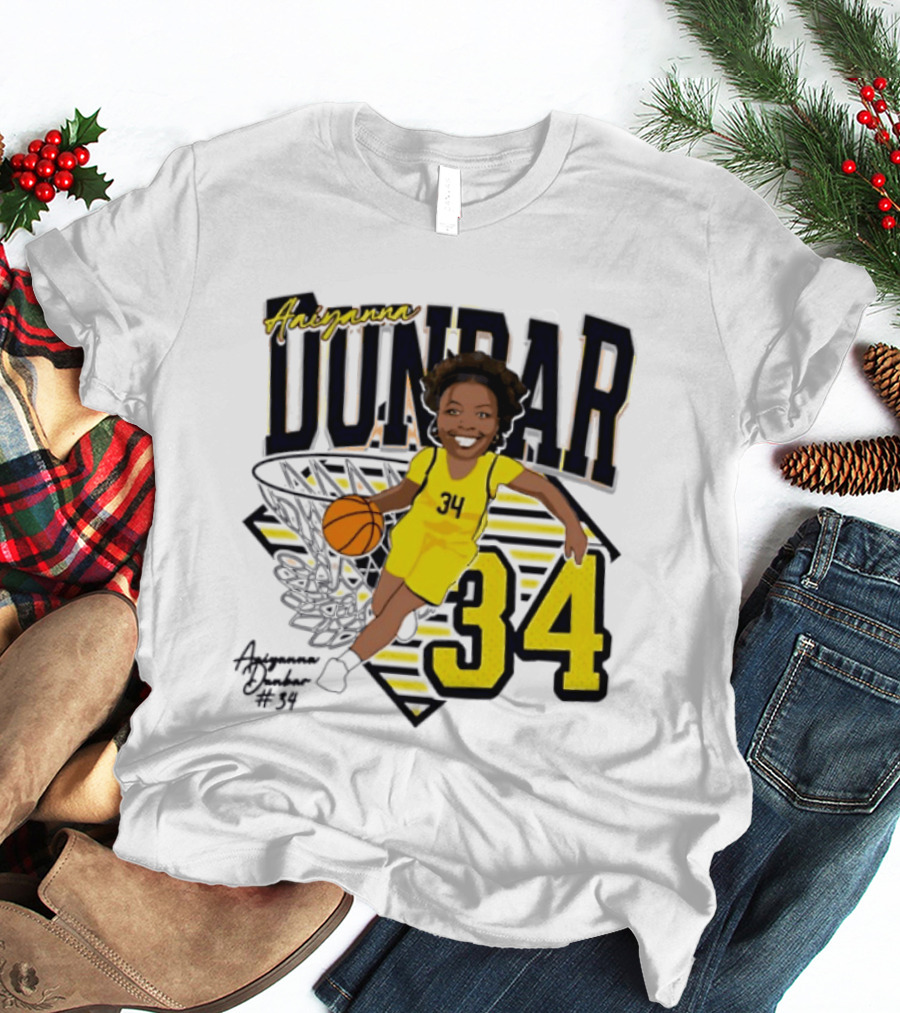 Aaiyanna Dunbar Basketball 34 Michigan Wolverines T-Shirt
