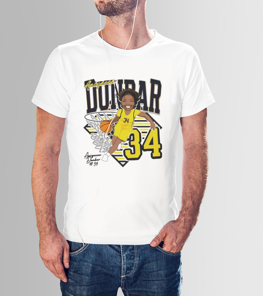Aaiyanna Dunbar Basketball 34 Michigan Wolverines T-Shirt