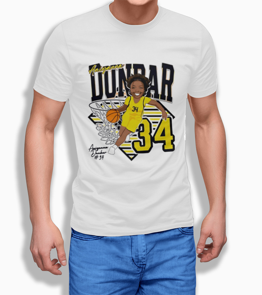 Aaiyanna Dunbar Basketball 34 Michigan Wolverines T-Shirt