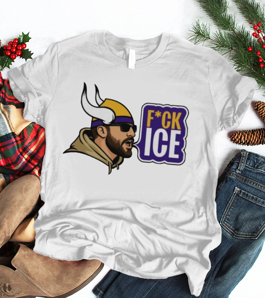 F*CK ICE Viking Horn Helmet Sunglasses T-Shirt