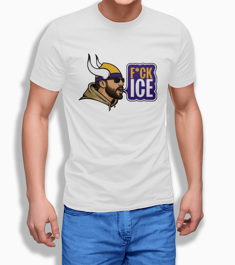 F*CK ICE Viking Horn Helmet Sunglasses T-Shirt