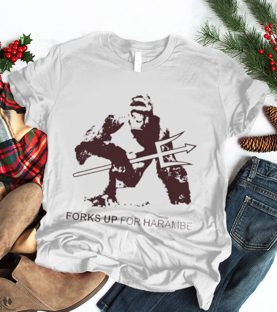 Forks Up For Harambe Arizona State Sun Devils Trident T-Shirt