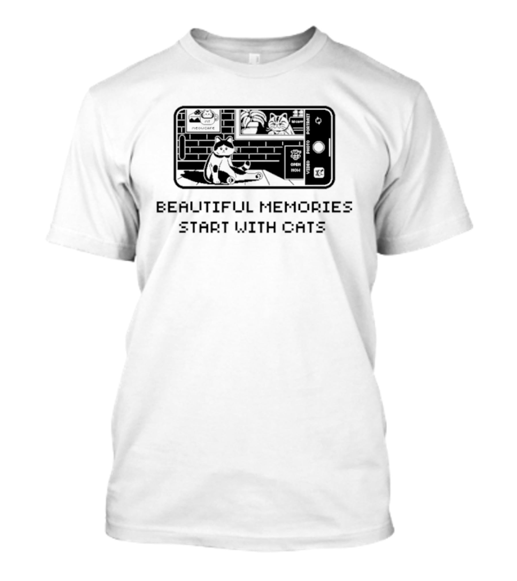 Beautiful Memories Start With Cats In Camera Frame T-Shirt