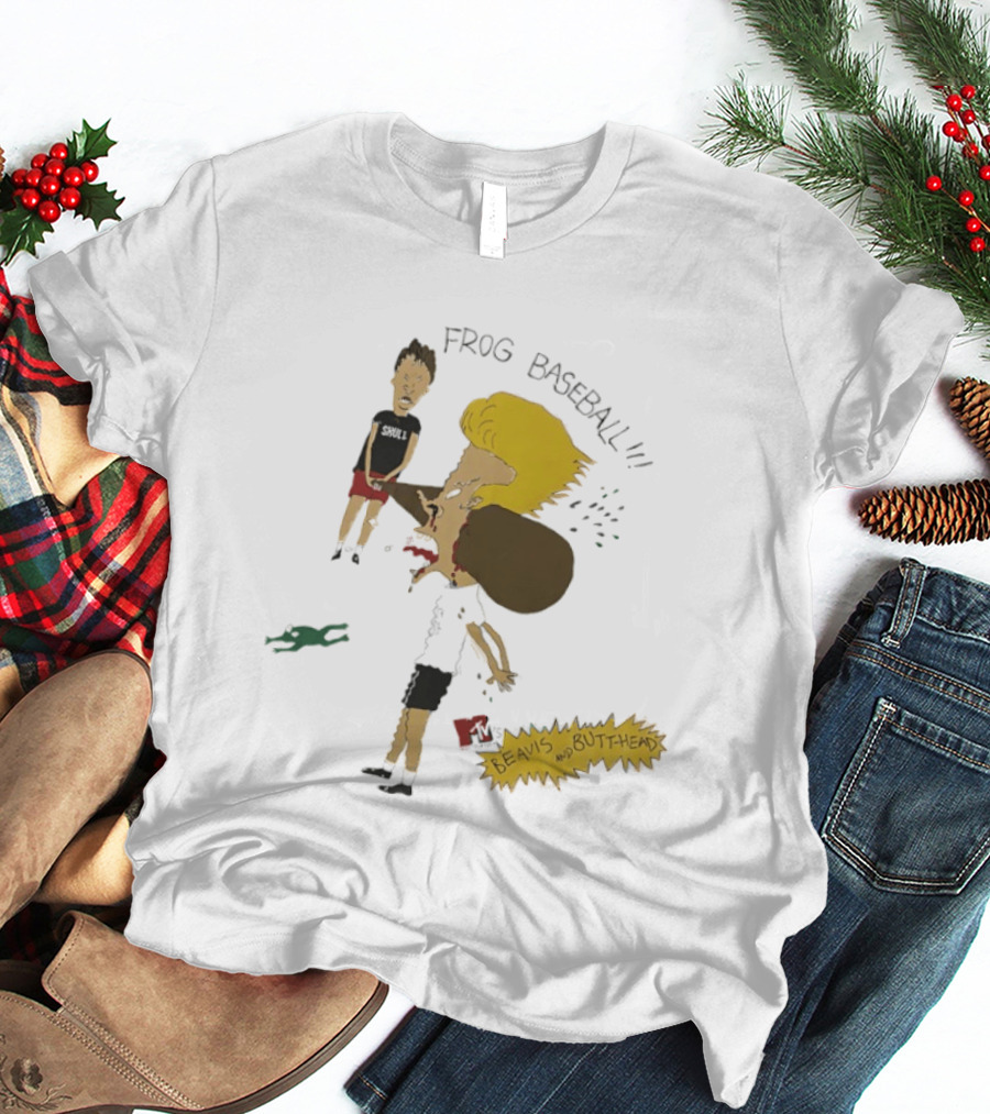 Beavis And Butt Head Frog Baseball T-Shirt
