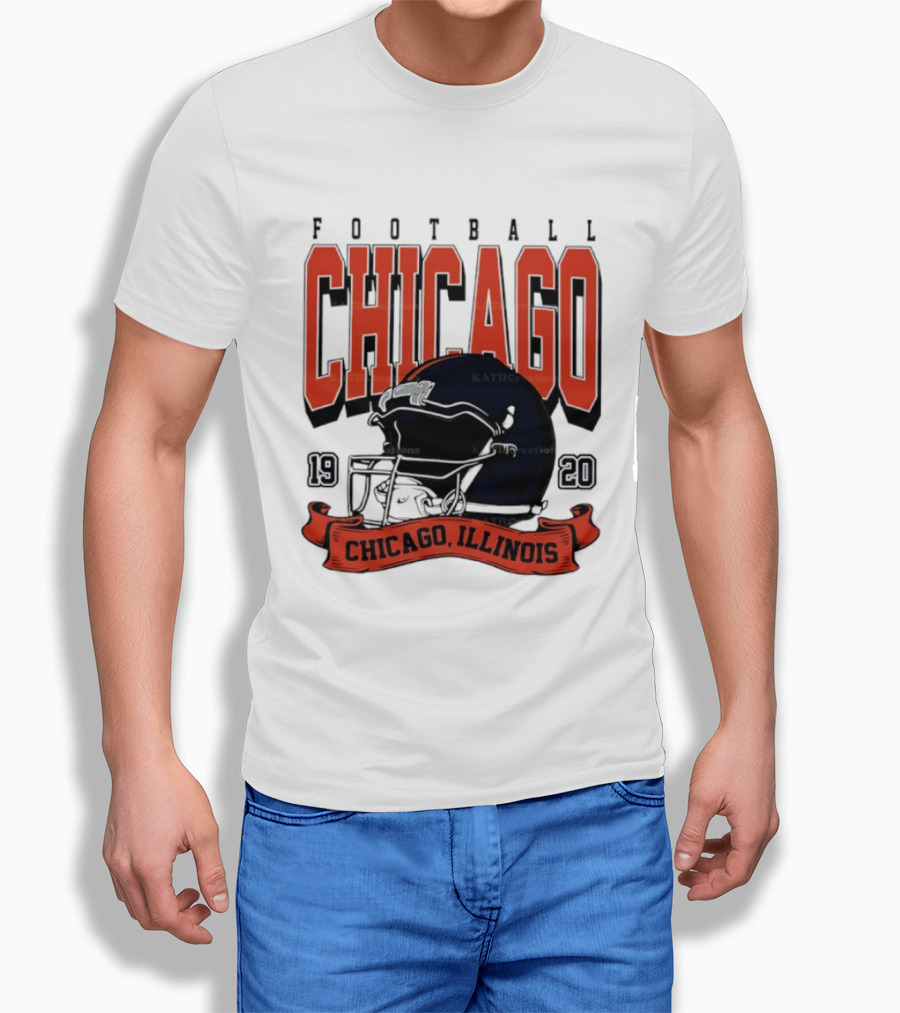 Chicago Football Helmet 1920 Illinois Sports Team T-Shirt