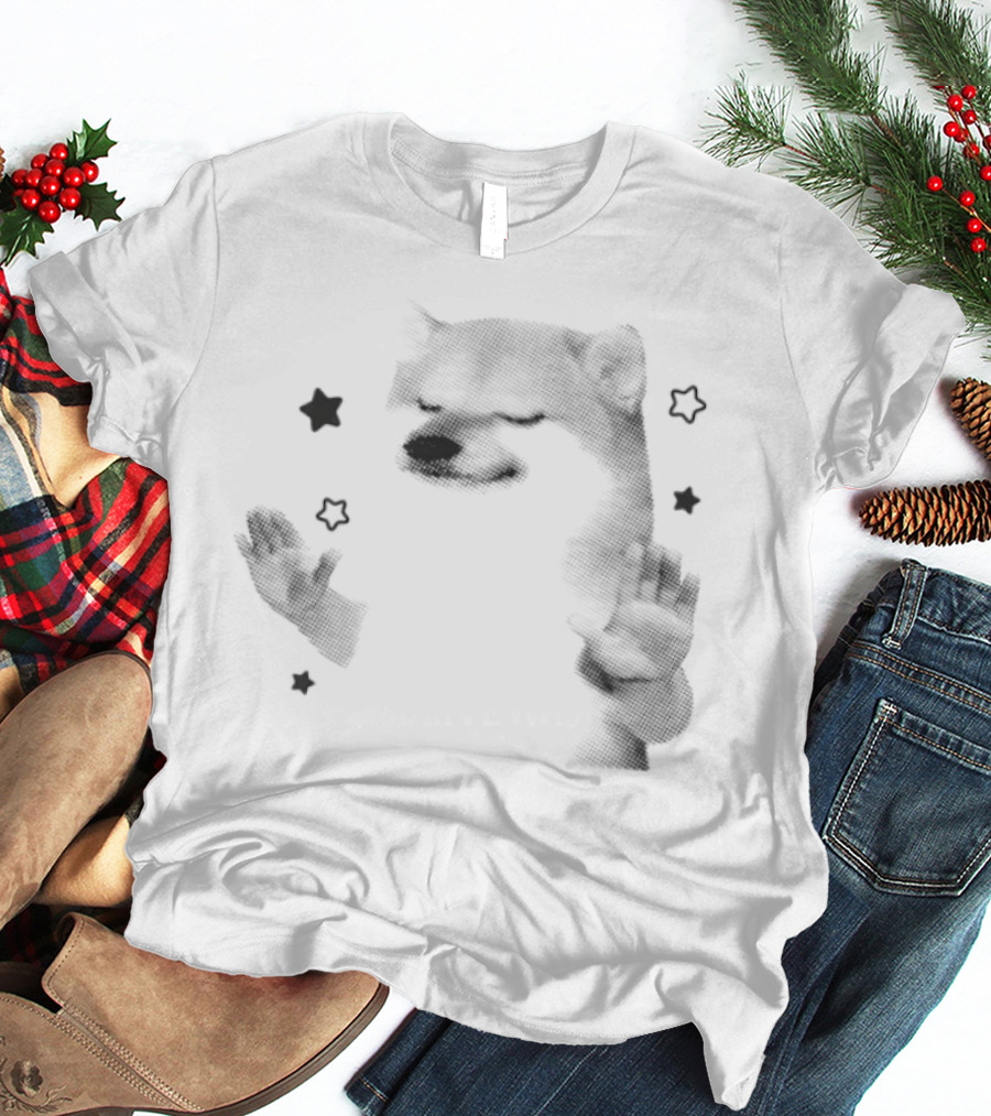 Dog Hold Up Stop Hands Funny Starry Paws T-Shirt
