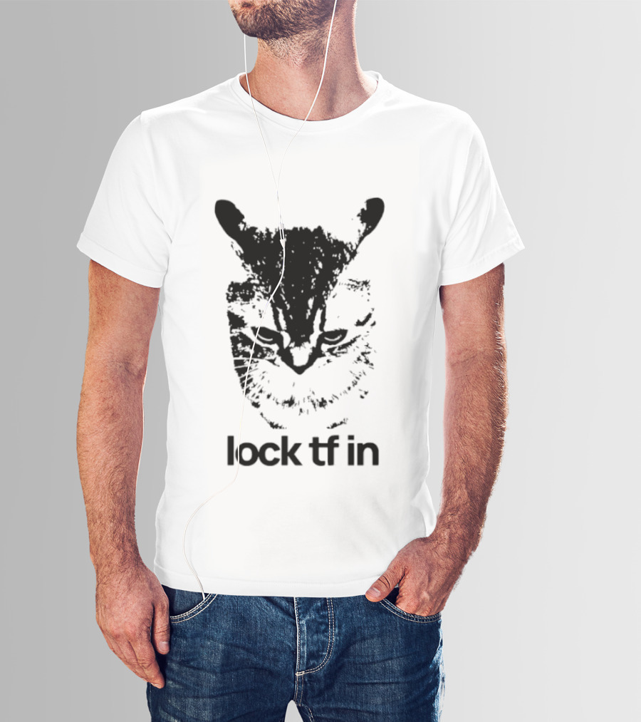 Lock TF In Cat Black Silhouette Image T-Shirt
