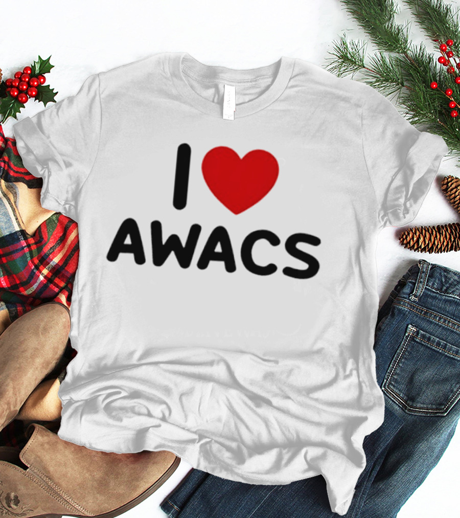 I Love AWACS Heart Symbol Enthusiast Recognition T-Shirt