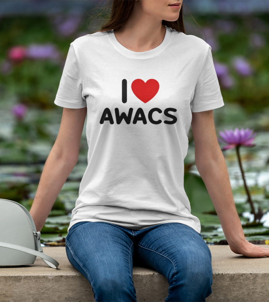 I Love AWACS Heart Symbol Enthusiast Recognition T-Shirt