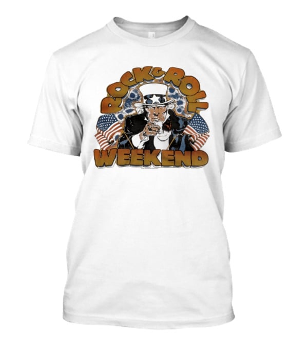 Rock And Roll Weekend Uncle Sam Ozzy Osbourne Tribute With American Flags T-Shirt