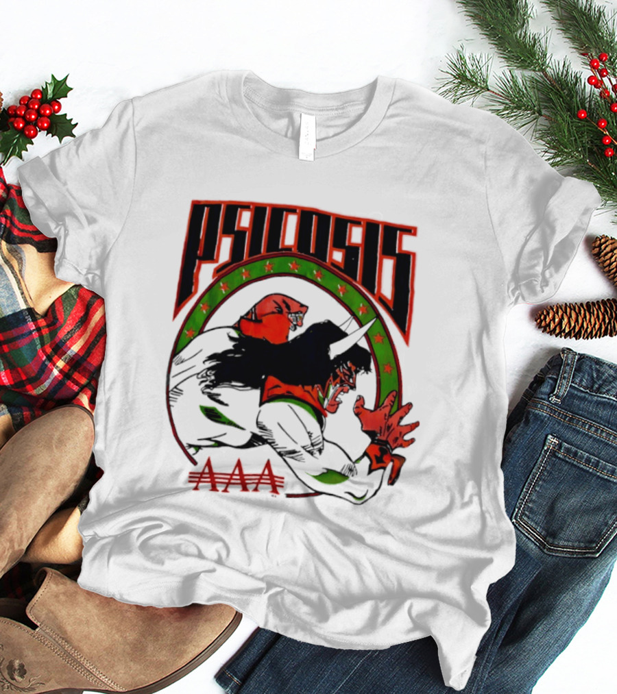 Psicosis AAA Wrestling Promotion Luchador Mask Art Comic T-Shirt