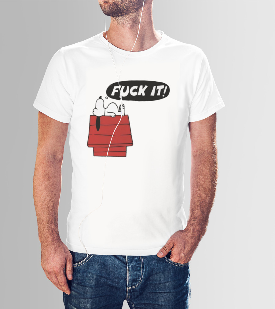 Snoopy Fuck It Relaxing On Doghouse Peanuts Humor T-Shirt