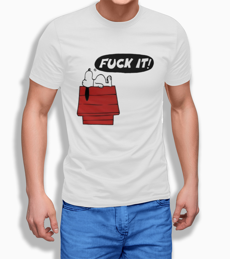 Snoopy Fuck It Relaxing On Doghouse Peanuts Humor T-Shirt