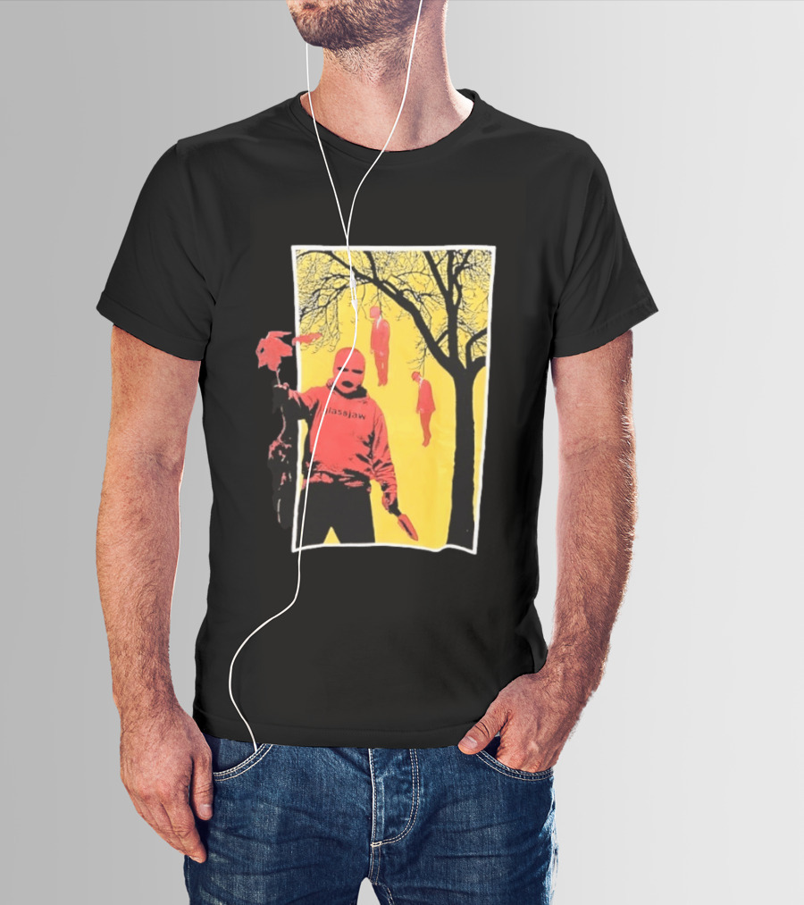 Glassjaw Save Plant A Tree Red Masked Figure With Hanging Figures And Tree T-Shirt