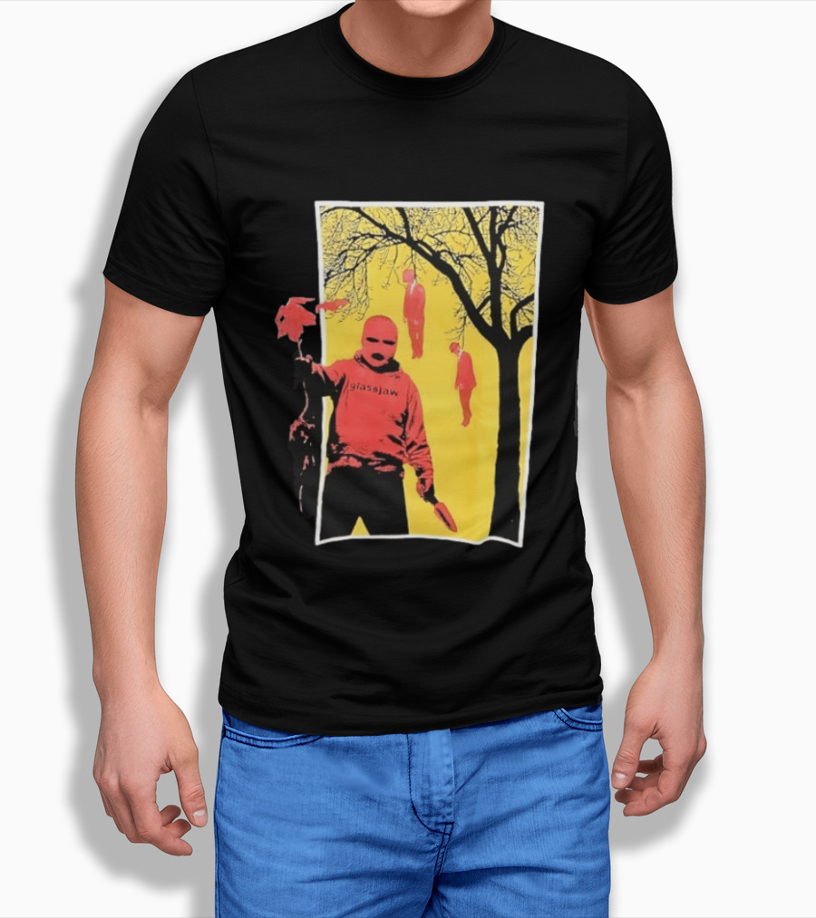 Glassjaw Save Plant A Tree Red Masked Figure With Hanging Figures And Tree T-Shirt