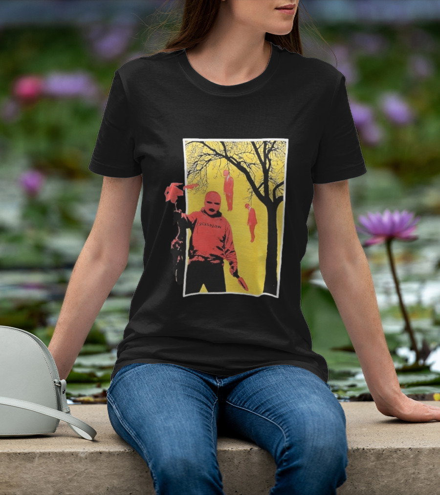 Glassjaw Save Plant A Tree Red Masked Figure With Hanging Figures And Tree T-Shirt