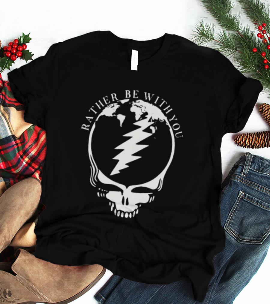 Grateful Dead Steal Your Face Rather Be With You Lightning Skull T-Shirt
