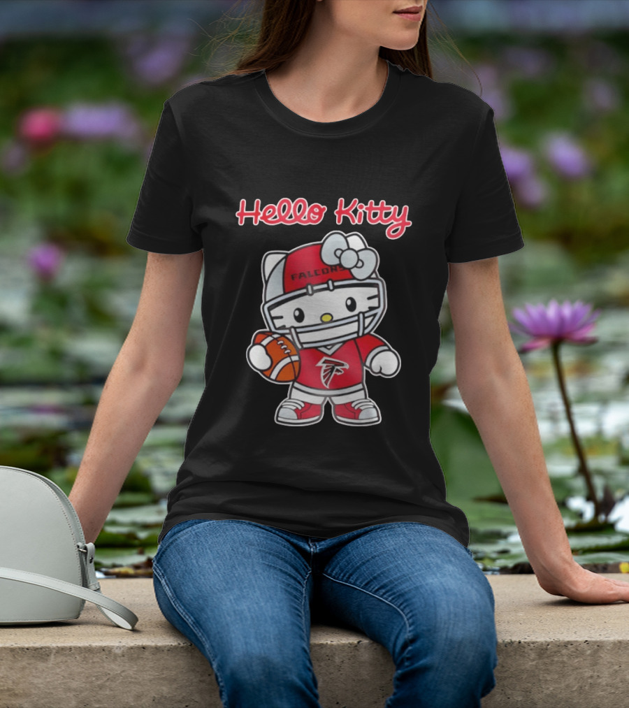 Hello Kitty Atlanta Falcons Football Team Helmet Fan Gear T-Shirt