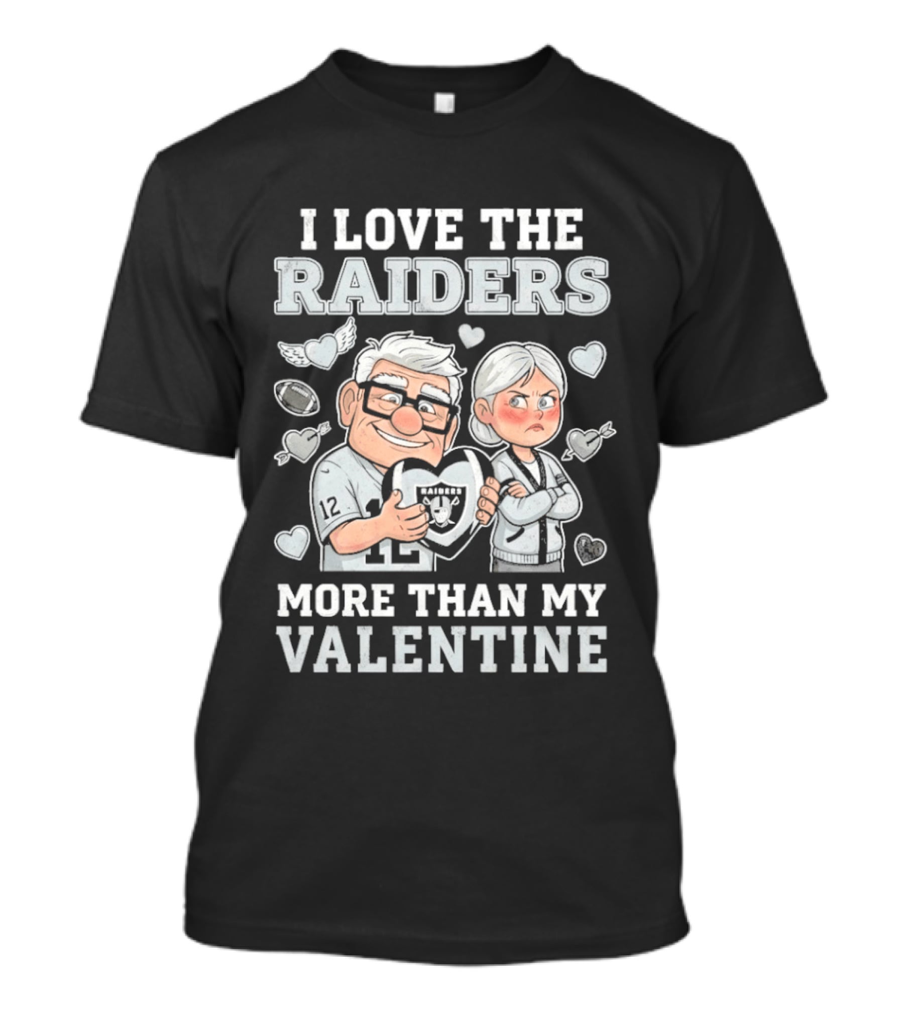 I Love The Raiders Up Movie Carl And Ellie More Than My Valentine T-Shirt