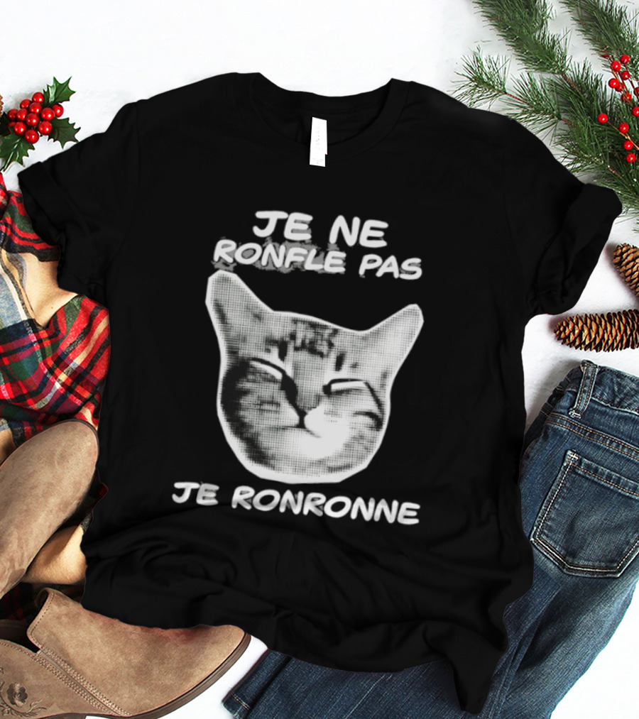 Je Ne Ronfle Pas Je Ronronne Cat T-Shirt