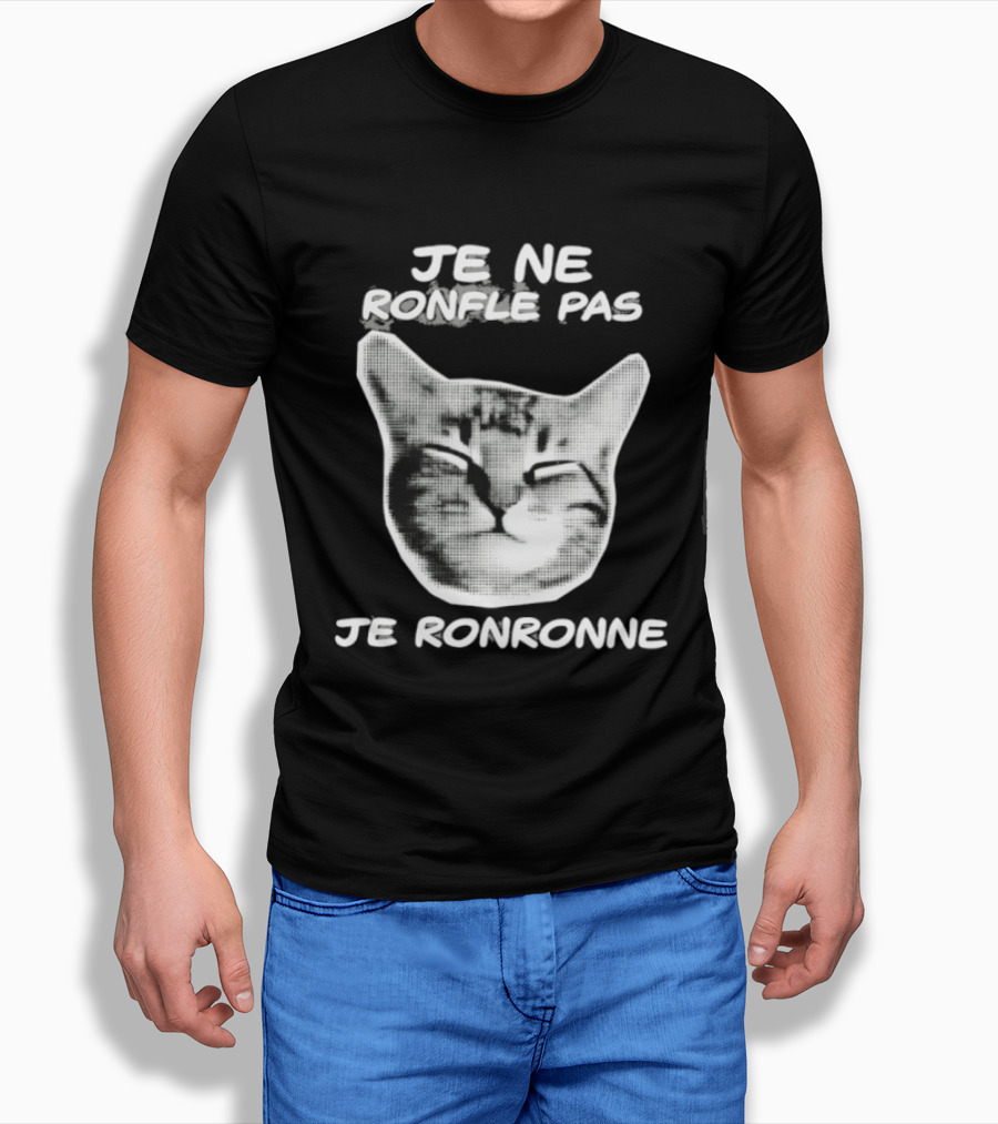 Je Ne Ronfle Pas Je Ronronne Cat T-Shirt