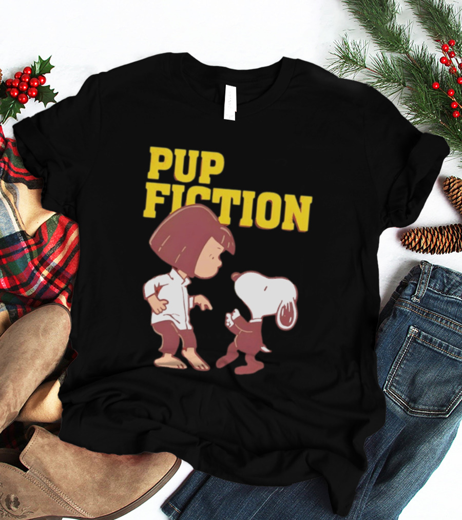 Lucy And Snoopy Pup Fiction Mashup Peanuts Characters T-Shirt