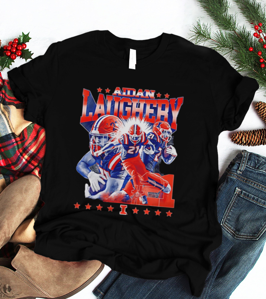 Aidan Laughery Illinois Football NCAA Player 21 Collage T-Shirt