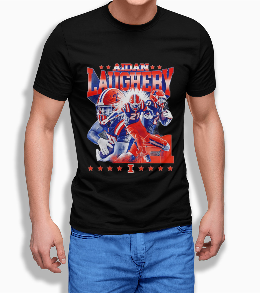 Aidan Laughery Illinois Football NCAA Player 21 Collage T-Shirt