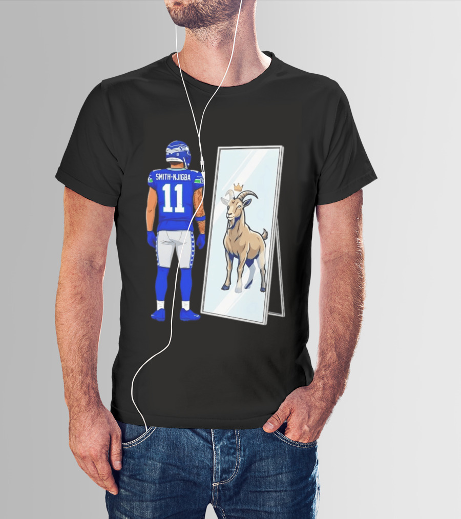 Jaxon Smith Njigba Seattle Seahawks Mirror Goat Football T-Shirt