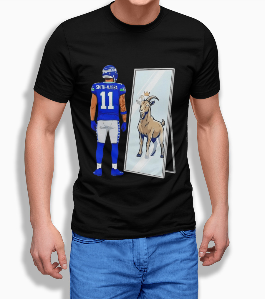 Jaxon Smith Njigba Seattle Seahawks Mirror Goat Football T-Shirt
