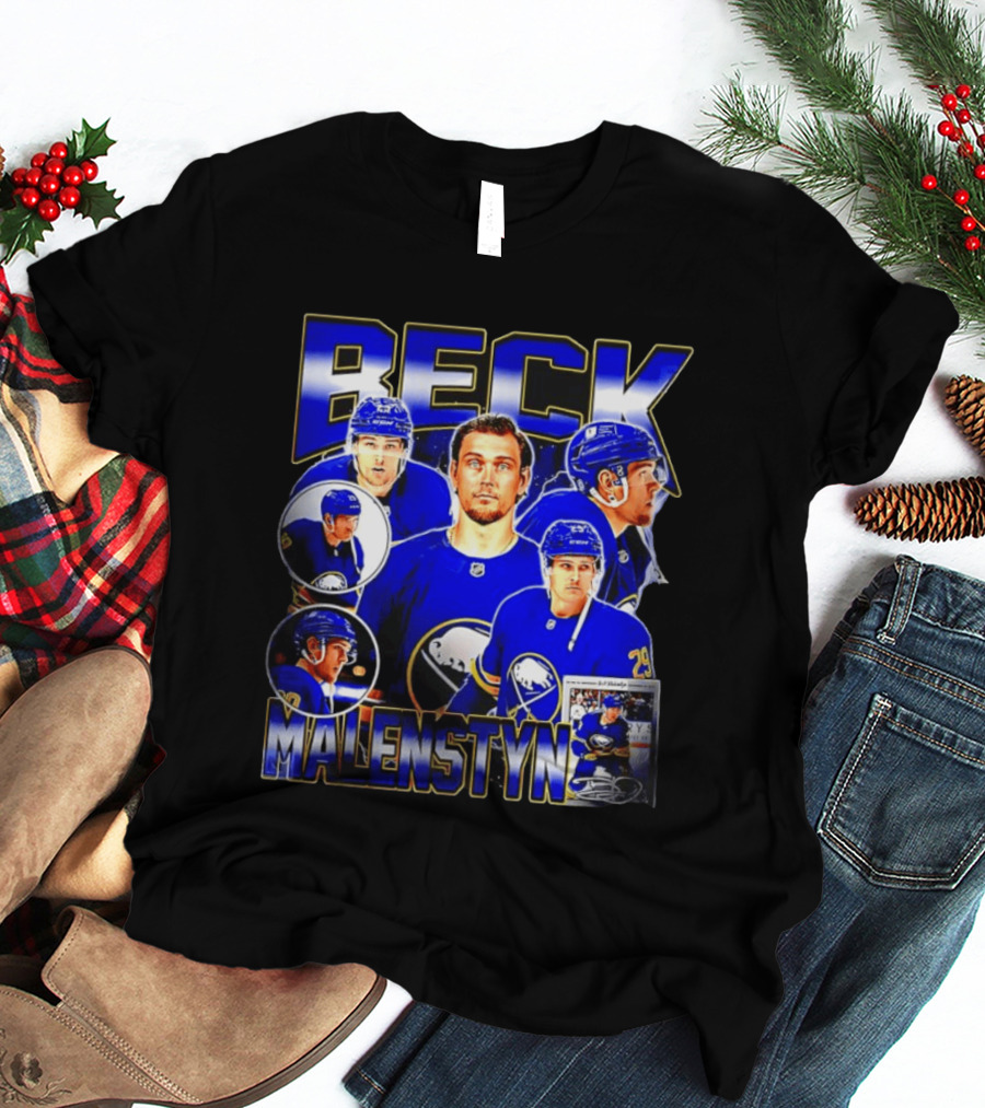 Beck Malenstyn Buffalo Sabres NHL Hockey Player Collage T-Shirt