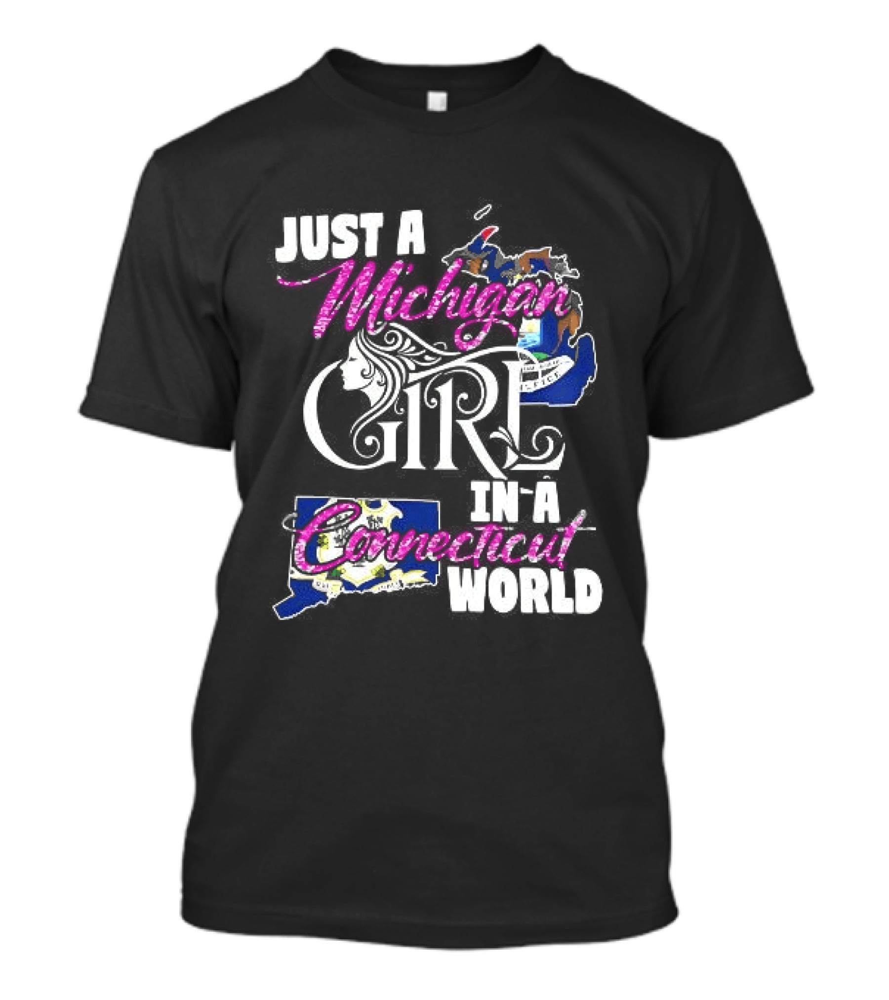 Just A Michigan Girl In A Connecticut World T-Shirt