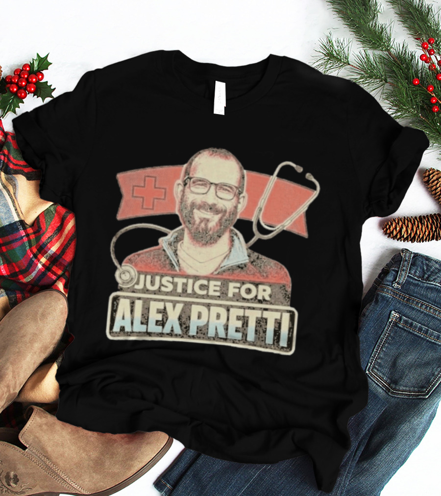 Justice For Alex Pretti Red Cross Stethoscope Tribute 2026 T-Shirt