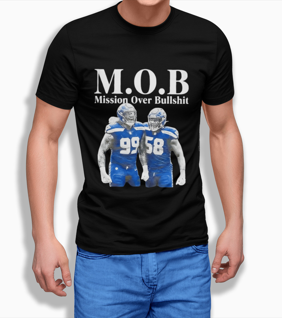 M.O.B Mission Over Bullshit Leonard Williams Derick Hall Seattle Seahawks Defense Football T-Shirt