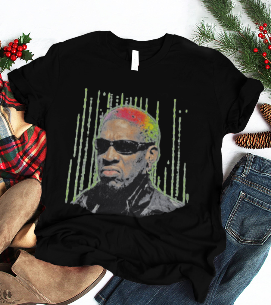 Dennis Rodman Vibe Colorful Hair Sunglasses T-Shirt